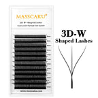 Wholesale MASSCAKU 10cases/lot 0.07mm Thickness Waterproof W Design Eyelashes Wispy Handmade Premade Volume Fans Eyelash Bundles
