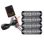 Car Front Grille Lighting 12V 24V Police LED Emergency Strobe Warning Lights Fireman Flash Beacon Yellow White Signal Lamp