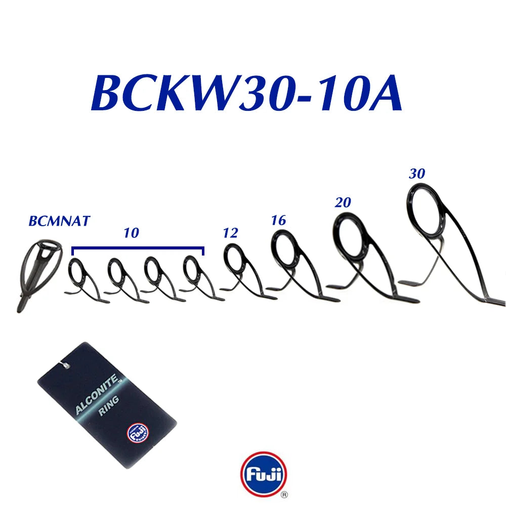 Original Fuji KW30-8A10A Silver or Dark Grey Color Alconite Guide set for Surfcasting Rod and Heavy Surf Fishing Rods components