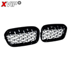 XVIP Front Bumper Kidney Grille Racing Grills For BMW 1 Series F20 F21 2015-2019 Replacement Double Slat Gloss Black Grilles