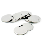 20pcs Stainless Steel Round Pet ID Tag Mirror Finish Collar Name Pendant 25-35mm