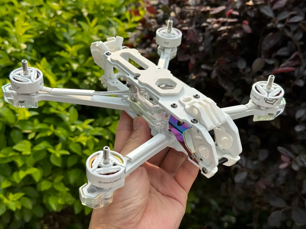 SpeedyBee Mario 5 FPV Drone Frame Kit Unassembled White with LED Channel Arms