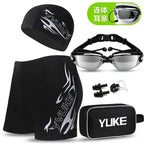YUKE Swim suits men swimwear with Swimming Goggles Cap Ear Plugs Nose Clip and mens swim briefs swimming shorts for men swim