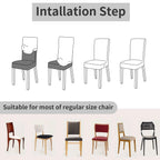 4Pc Set High Stretch Dining Chair Cover Elastic Slipcover Removable Non Slip Seat Protector for Living Room Home Kitchen Wedding