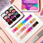 LIMEGIRL Gradient Painting Gel Nail Polish Set, 12 Colors Candy Wash-Free Nail Art Gel