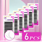 LAKANAKU 3D W Shape Eyelash Extensions 6 Trays 0.07mm C/D Curl 8-15mm Mixed Length