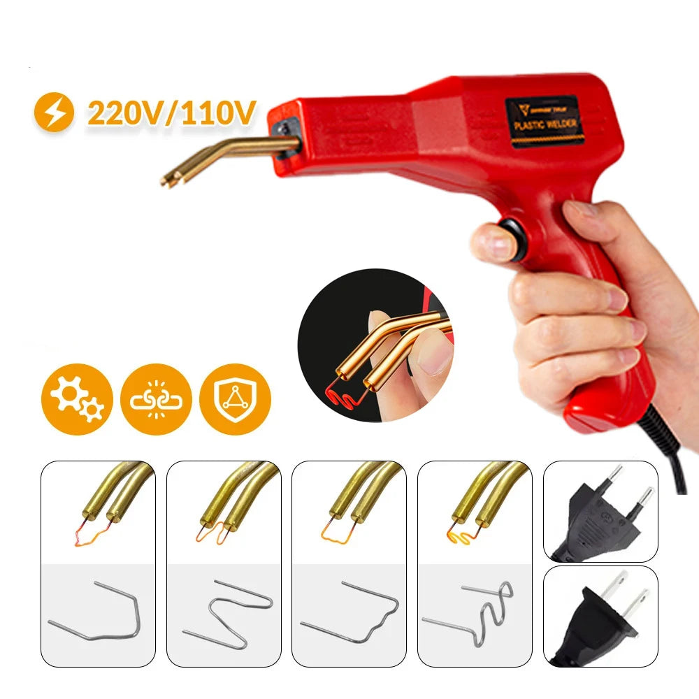 Plastic Welder Hot Nail Gun with 200-800 Nails for Car Bumper PVC Repair Garage Tool Kit  Machine Welding