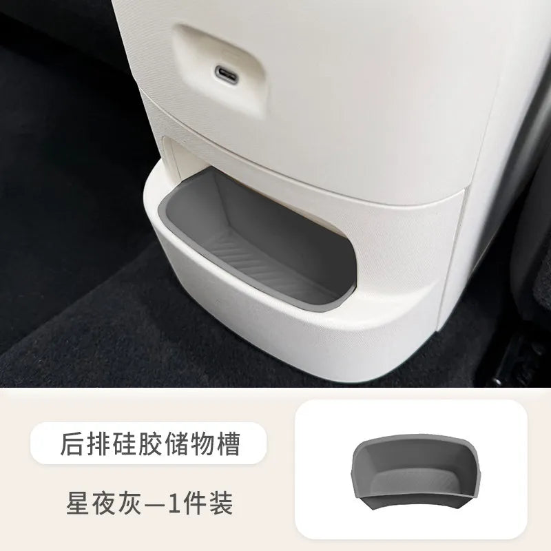 GWM ORA 5 2026 Silicone Interior Storage Box Set, Cup Holder Cover & Phone Mat, White/Grey
