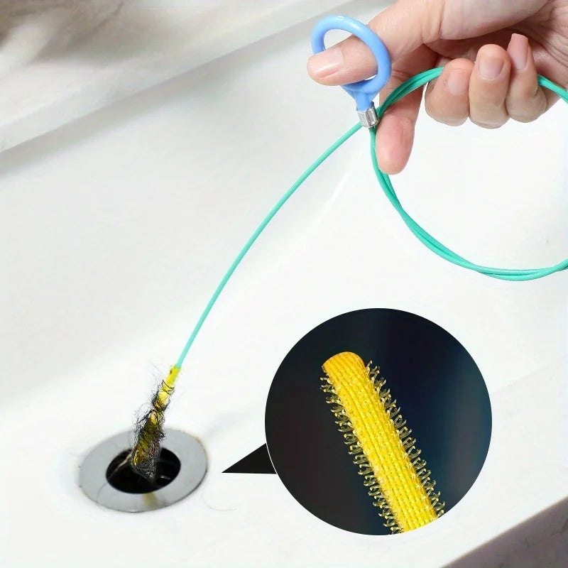 Drain Snake Hair Clog Remover Tool, Anti-Break Metal with Nylon Coating Sink Snake, for Bathroom Sink, Tub, Shower, Pipe Drain