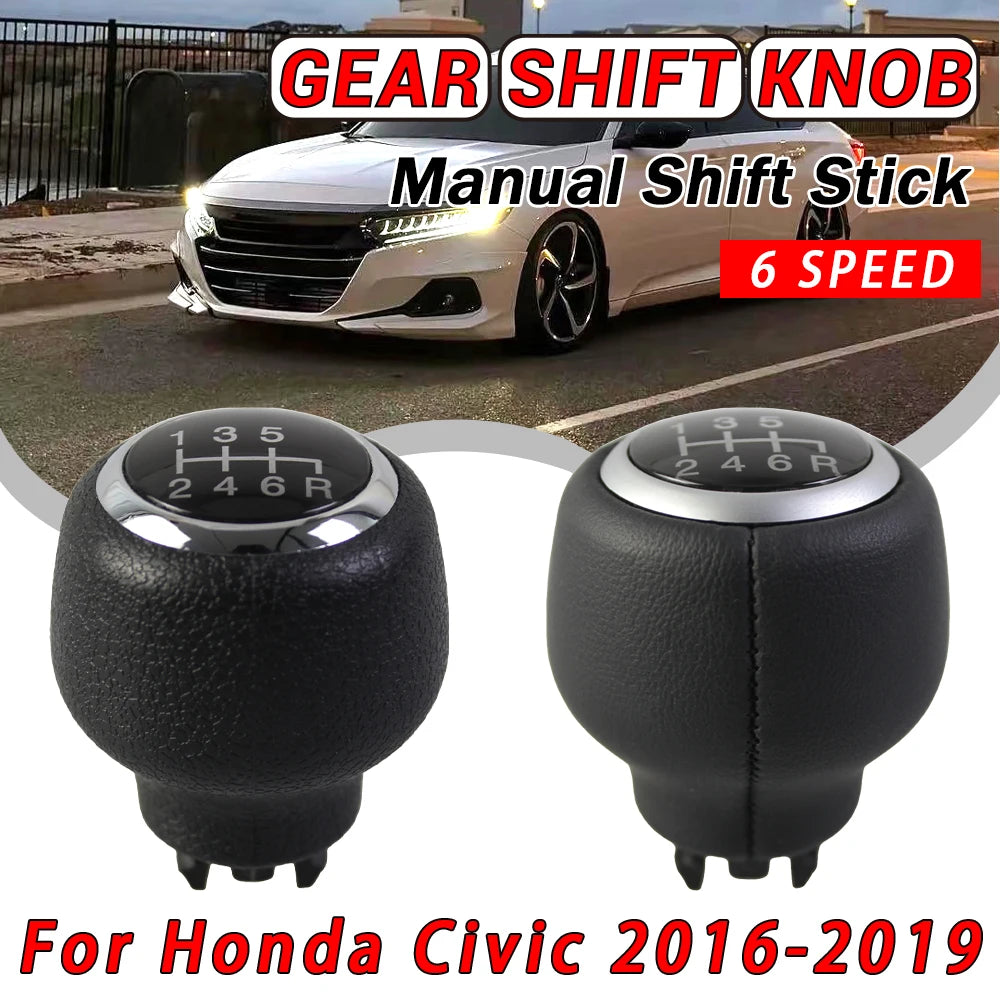 New Product 6 Speed Manual Gear Shift Knob For Honda Civic 2016 2017 2018 2019 54102-TBA-L02ZB Car Accessories