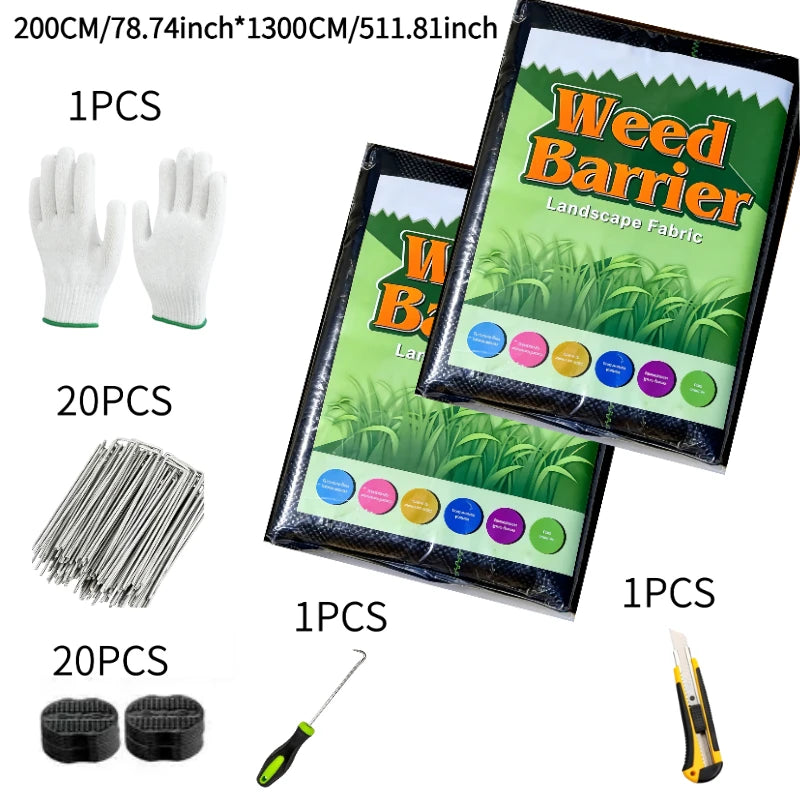 Garden Landscape Fabric Weed Barrier Heavy DutyDriveway Gardening Mat Polypropylene Ground Cover FlowerVegetable Raised Beds Law
