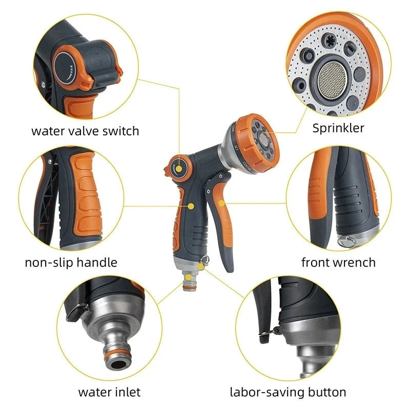 NEW Water Gun High-Pressure Water Spray Gun Car Washer Hose Nozzle Garden Watering Sprinkler Sprinkler Cleaning Water Gun