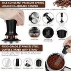 4/7Pcs Coffee Utensil Stainless Steel Powder Press Hammer Loose Powder Needle Powder Ring Practical Professional Coffee Tools