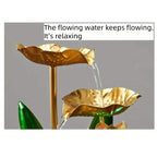 1pcs Lotus Pond Moonlight Water Fountain Circulating Water Ornament Luxury Desktop Decor for Office TV Cabinet Living Room