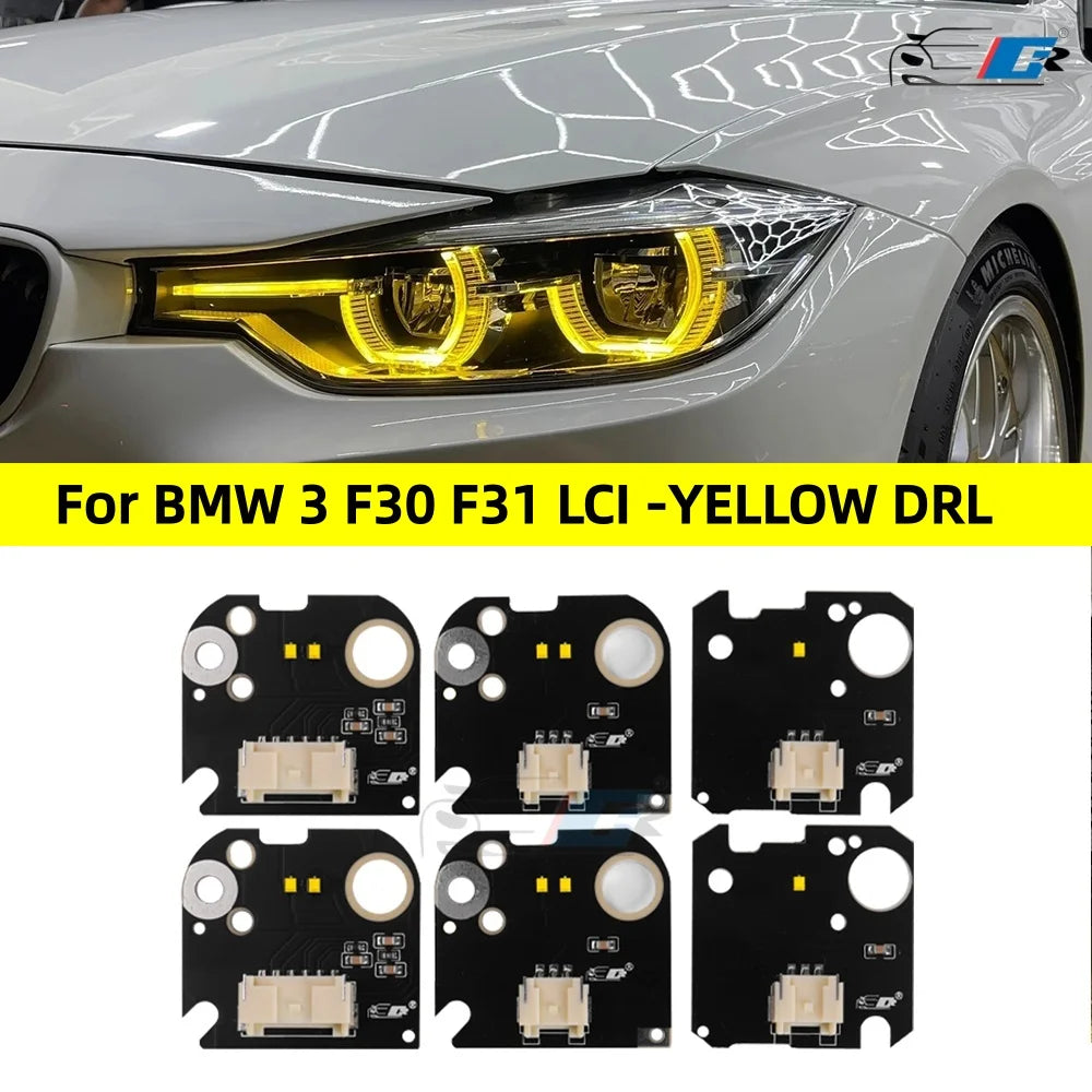 63117419610 63117419615 Bright Yellow Daytime Running Lights For BMW 3 Series F30 LCI 3' F31 Car LED DRL Angel Eyes Headligh