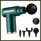 Fascia Gun Deep Tissue Massager 6 Adjustable Speeds 4 Massage Heads Quiet Brushless Motor Portable Muscle Relaxer for Gym Home
