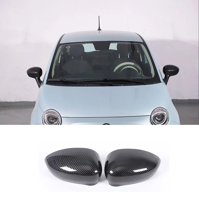 For Fiat 500 Rearview Mirror Cover, Car Side Rearview Mirror Protective Case, Decorative Cover, ABS (Change Version) 2016-2023