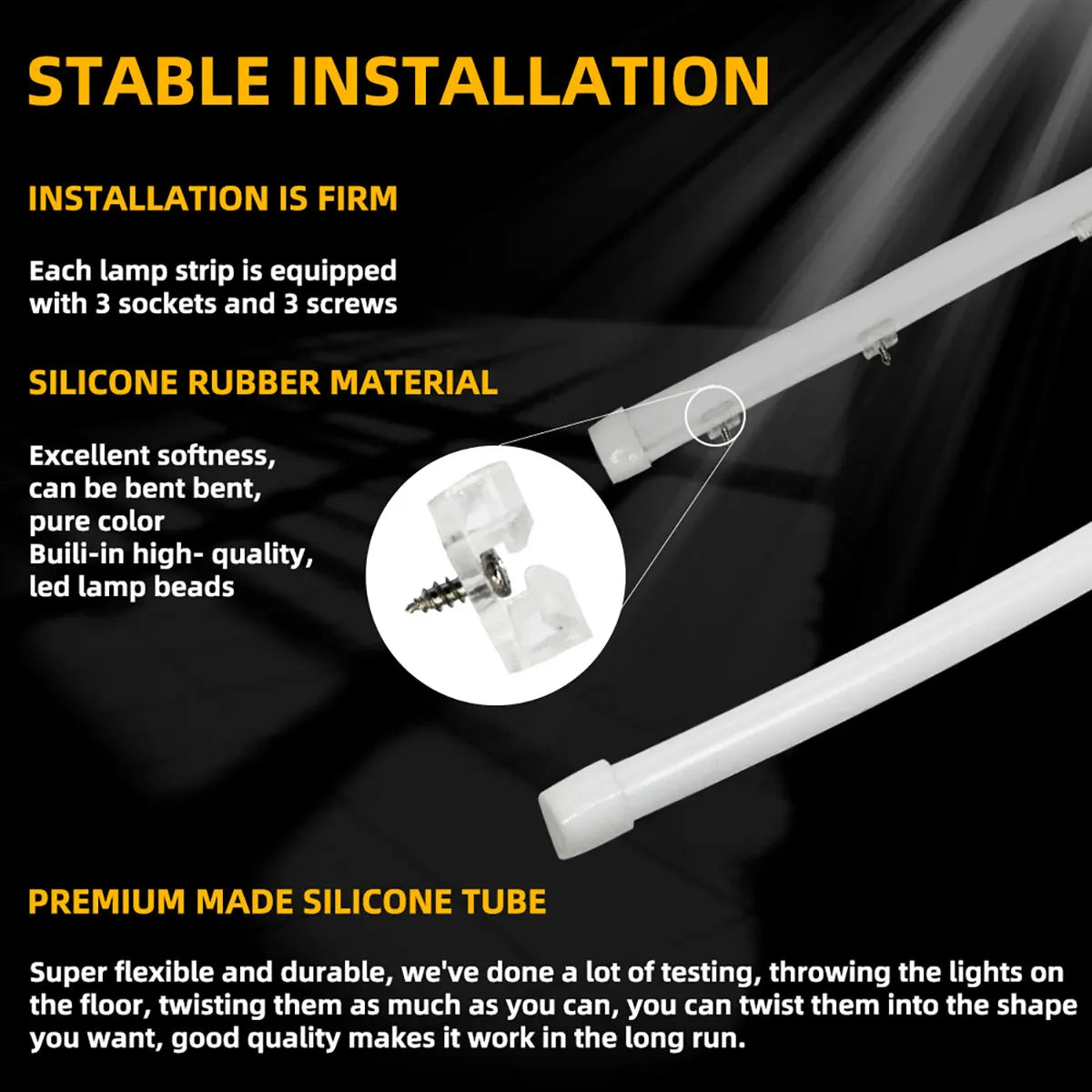 2PCS DRL Flowing LED Light Strip 30cm 45cm 60cm Car Daytime Running Light Flexible LED Yellow Flowing Signal Lamp Universal 12V