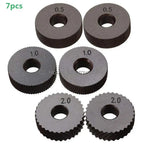 Dual Wheel Knurling Tool Kit 7pcs 0.5mm 1mm 2mm Wheel Linear Pitch Knurl Set Steel Lathe Cutter Wheel Knurling Tool Set