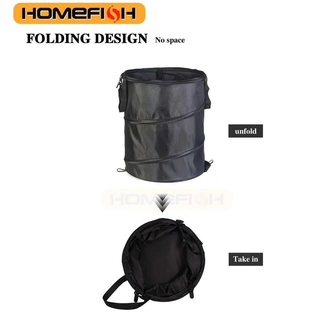 1pc Pop-up Trash Can, Outdoor Portable Camping Folding Trash Can Camping Trash Can Gardening Garden Garbage Bag Garden Leaf Buck