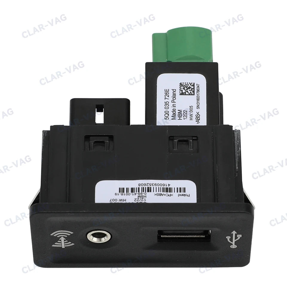5G0035222E MIB2 USB CarPlay Media AUX Socket Switch Install Plug Button Harness For VW Golf 7 MK7 5Q0035726E 5Q0035222E