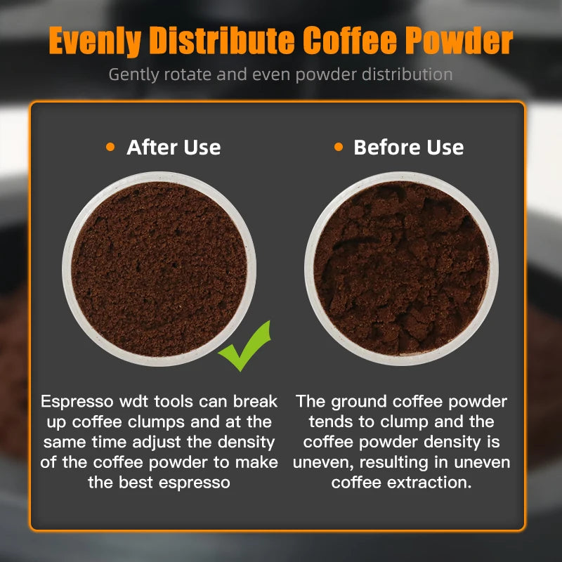ALIKISSCAFE WDT Espresso Distribution Tool Magnetic Rotary Needle Stirrer 51mm 54mm 58mm