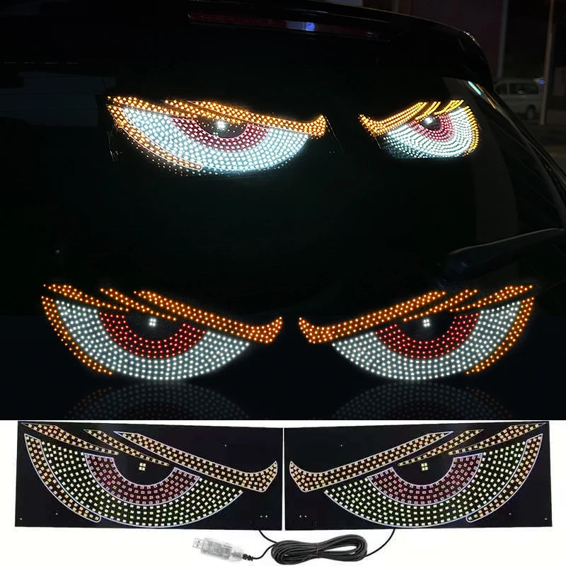Truck Devil's Eye Light RGB Dynamic Demon Eye Decorative Light Led Display Decor Pixel Panel Windshield USB 5V Multi-Mode Lamp