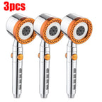 5 Modes Spray Water Saving Shower Head ABS Handheld Spa Showerheads Large Flow Portable Bathroom Filter Shower Faucet Nozzle Set