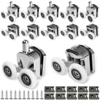 23mm Shower Door Rollers Zinc Alloy Shower Door Wheels Curved Shower Rollers with Anti-Collision Block Bathroom Door Accessories