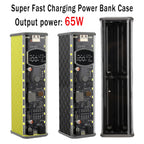 PD65W Battery Storage Box Super Fast Charging 8 Cell 18650 DIY Power Bank Case Kit Digital Display Battery Holder USB+Type-C