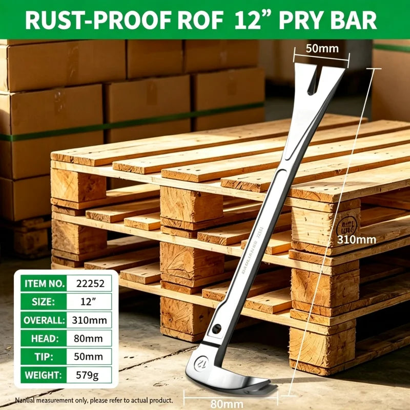 JUSTINLAU 8/10/12‑Inch Flat Dovetail Chisel Nail Puller Household Woodworking Pry Bar Multi‑Purpose Hand Repair Tool