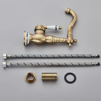 Antique Brass Bathroom Faucet Rotating Spout Basin Sink Mixer Tap Bathroom Kitchen Washing Faucet Washbasin Taps Kitchen Mixers
