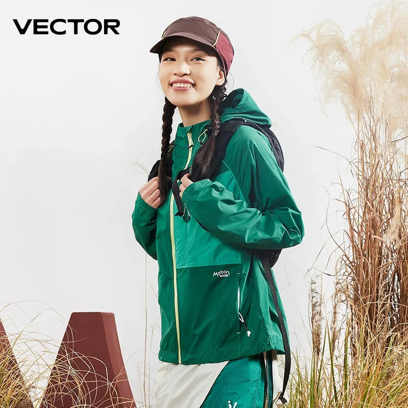 VECTOR Men Woman Windproof Hiking Jacket Waterproof Outdoor Sportswear UPF40+ Breathable Coat Camping and Outdoor Hiking