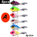 5/6pcs Mini VIB With Spoon Fishing Lures 6g 10g 17g 25g 2cm Lure Fishing Tackle Pin Crankbait Vibration Spinner Sinking Bait