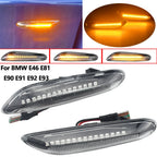 Smoke Lens Dynamic Flowing LED Turn Signal Side Marker Light Blinker Lamp For BMW E90 E91 E92 E93 E60 E87 E82 E46 Accessories