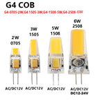 G4 led lamp lampada AC DC 12v 24V 2W 3W 5W 6W cob led light replace 360 Beam Angle Halogen Chandelier g4 led bulb 5pcs