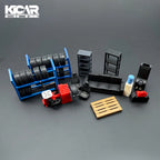 1/64 Scale Model Car Repair Shop Garage Display Wall Parts Resin Perforated Panel Set for Diorama Modification Custom Hobby