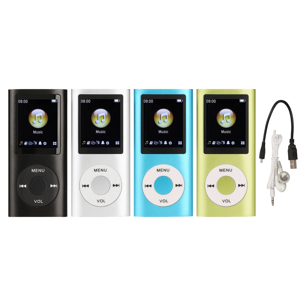 Aluminum Alloy MP3 Player Stylish Multifunctional Lossless Sound Slim 1.8 Inch LCD Screen Portable MP3 Music Player