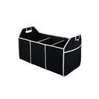 Foldable Car Trunk Organizer 3-Compartment Cargo Storage Bag, Camping Gear & Groceries, Fits All Vehicles, Black