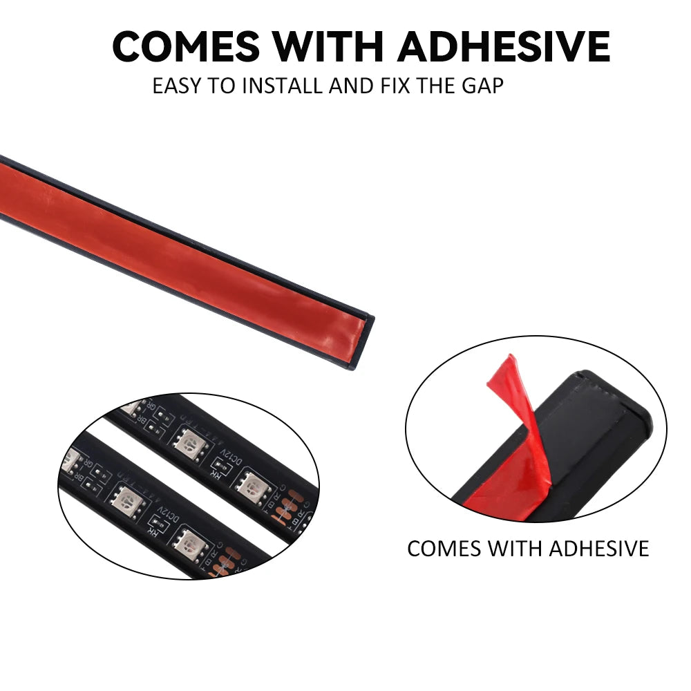 4IN1 LED Strip Car Bottom Underglow Light Flexible LED Underbody Light Auto Decorative Ambient Atmosphere Lamp DRL For Car 12V
