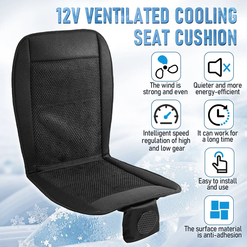 DC 12V 3D Spacer Car Summer Cool Air Seat Cushion With 8Fan Fast Blowing Ventilation Seat Cooling Pat Refrigerated Seat