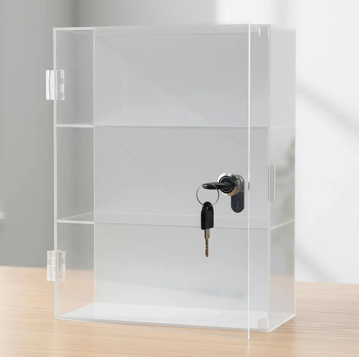Acrylic storage cabinet used for locking cosmetics and perfume lipstick small items is handmade, dust-proof, anti loss