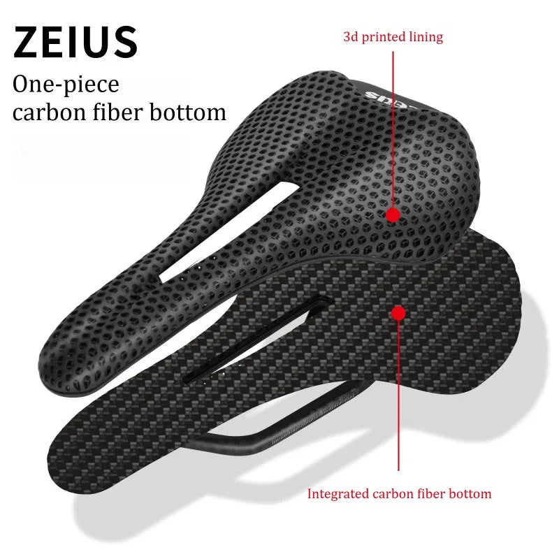 ZEIUS 3d Printed Bicycle Carbon Saddle Carbon fiber Comfortable Bicycle Saddle MTB Road bike Seat Saddle cushion Cycling parts