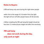 LED Outdoor Wall Lamps 24W LED Motion Sensor Black/White IP65 Waterproof Indoor Outdoor Lighting Adjustable Wall Light