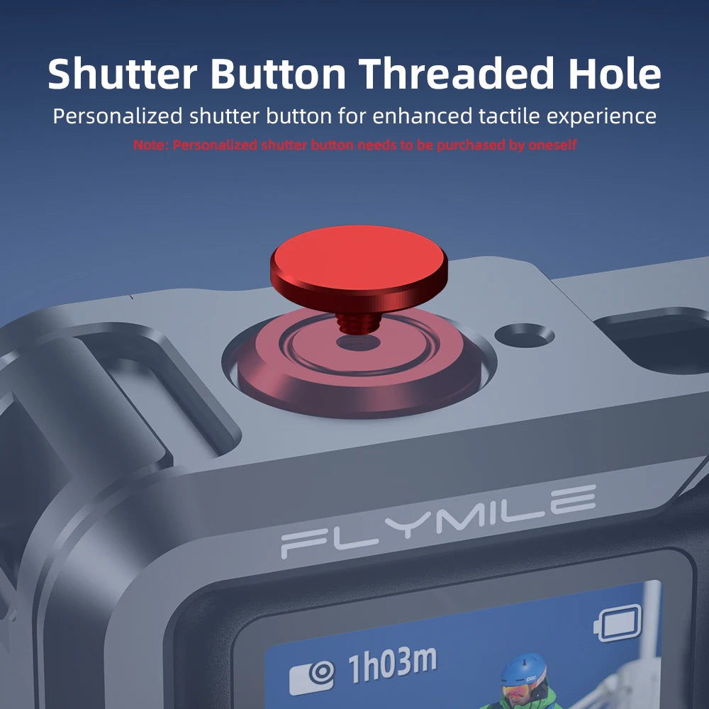 Flymile Action 6 Metal Cage Protective Case Aluminum Alloy Shell Cold Shoe Mount Adapter for DJI Action 6 Creator Accessories
