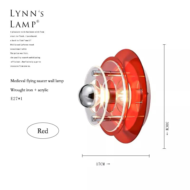 Italian Bauhaus LED Wall Lamps Living Room Bedroom Bedside Lamp Medieval Round Flying Saucer Wall Lights Bar Atmosphere Decor