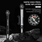 RIDERACE Bicycle Pump With Gauge High-pressure Portable Hand Tire Air Inflator Bike Air Shock Pump Schrader Presta Valve AV FV