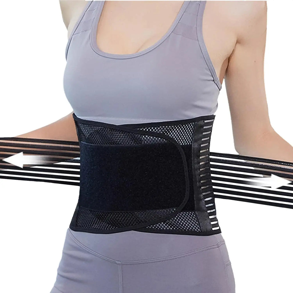 Back Brace for Men and Women, Anti Skid Mesh Adjustable Back Lumbar Waist Support Belt Lower for Back Pain Relief