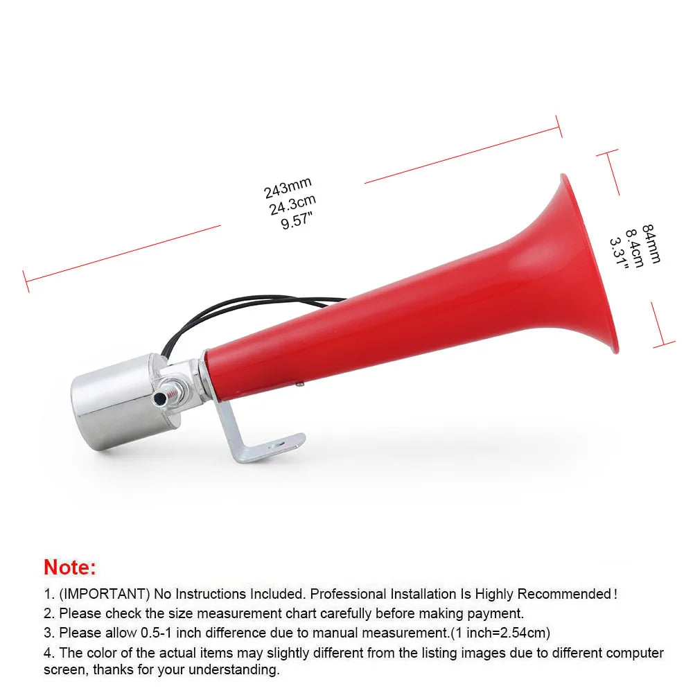 Car Air Horn Rustproof 450Hz 120dB Iron/plastic Truck Whistle Horn for 12V 24V Boat Yacht RV Motocycle Car Whistle Horn