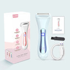 Waterproof women electric shaver, Wet & Dry Portable electric Razor, with Tri-Blade Head for Full-Body Hair Removal